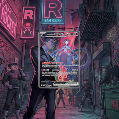 Team Rocket's Mewtwo ex #231 - Destined Rivals Extended Artwork Display Frame | 18x24cm | Frame voor Raw (Sleeved of Toploaders) & PSA Slabs