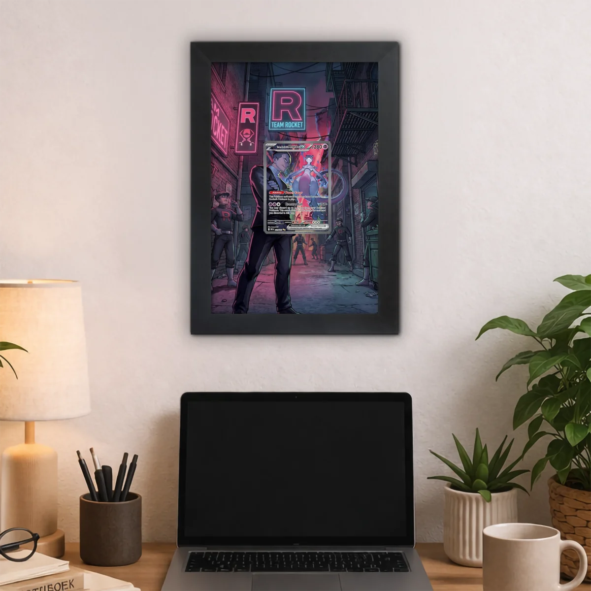 Team Rocket's Mewtwo ex #231 - Destined Rivals Extended Artwork Display Frame | 18x24cm | Frame voor Raw (Sleeved of Toploaders) & PSA Slabs