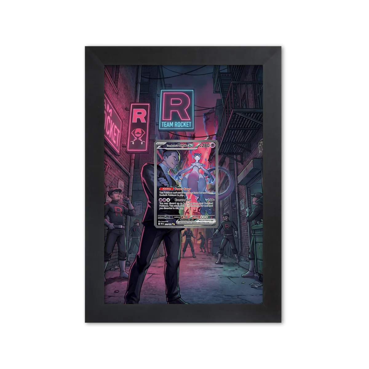 Team Rocket's Mewtwo ex #231 - Destined Rivals Extended Artwork Display Frame | 18x24cm | Frame voor Raw (Sleeved of Toploaders) & PSA Slabs