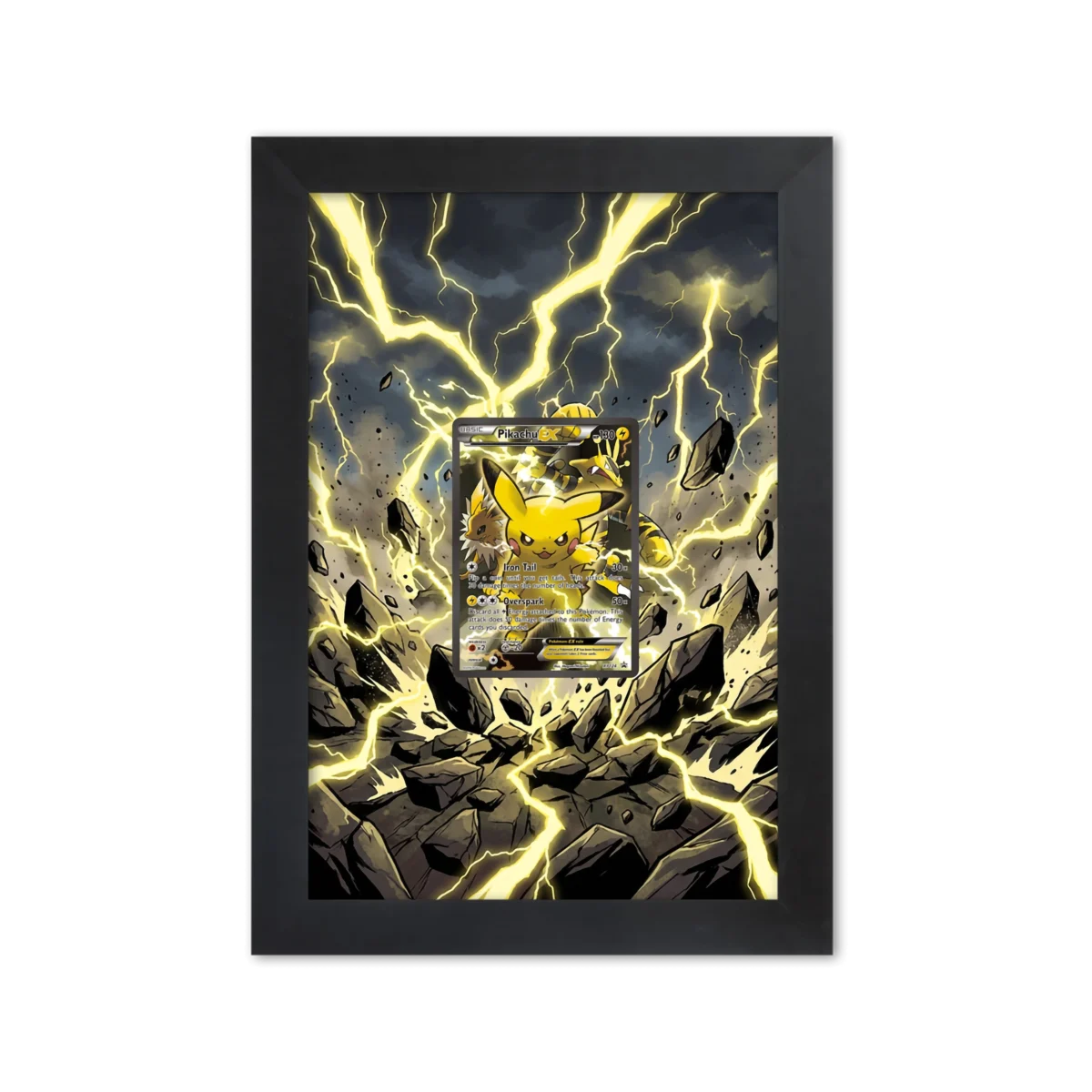 Pikachu EX #XY124 - Promo Extended Artwork Display Frame | 18x24cm | Frame voor Raw (Sleeved of Toploaders) & PSA Slabs
