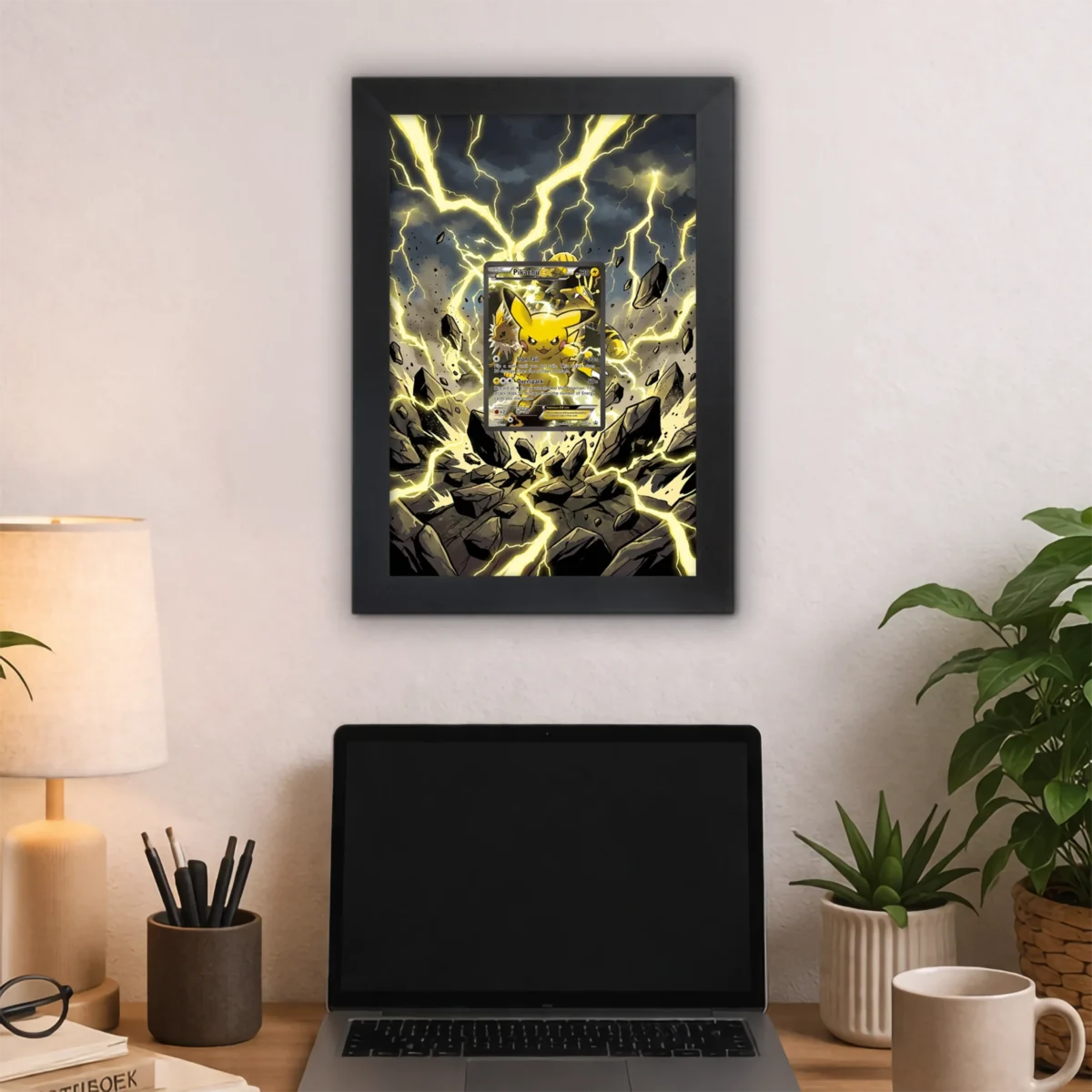 Pikachu EX #XY124 - Promo Extended Artwork Display Frame | 18x24cm | Frame voor Raw (Sleeved of Toploaders) & PSA Slabs