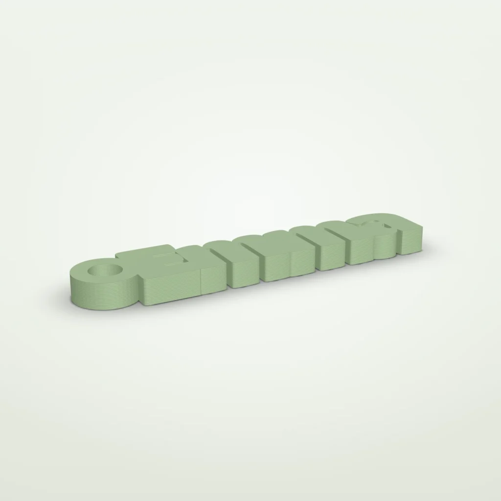 Sleutelhanger met naam in dikke 3D-letters – jouw lettertype
