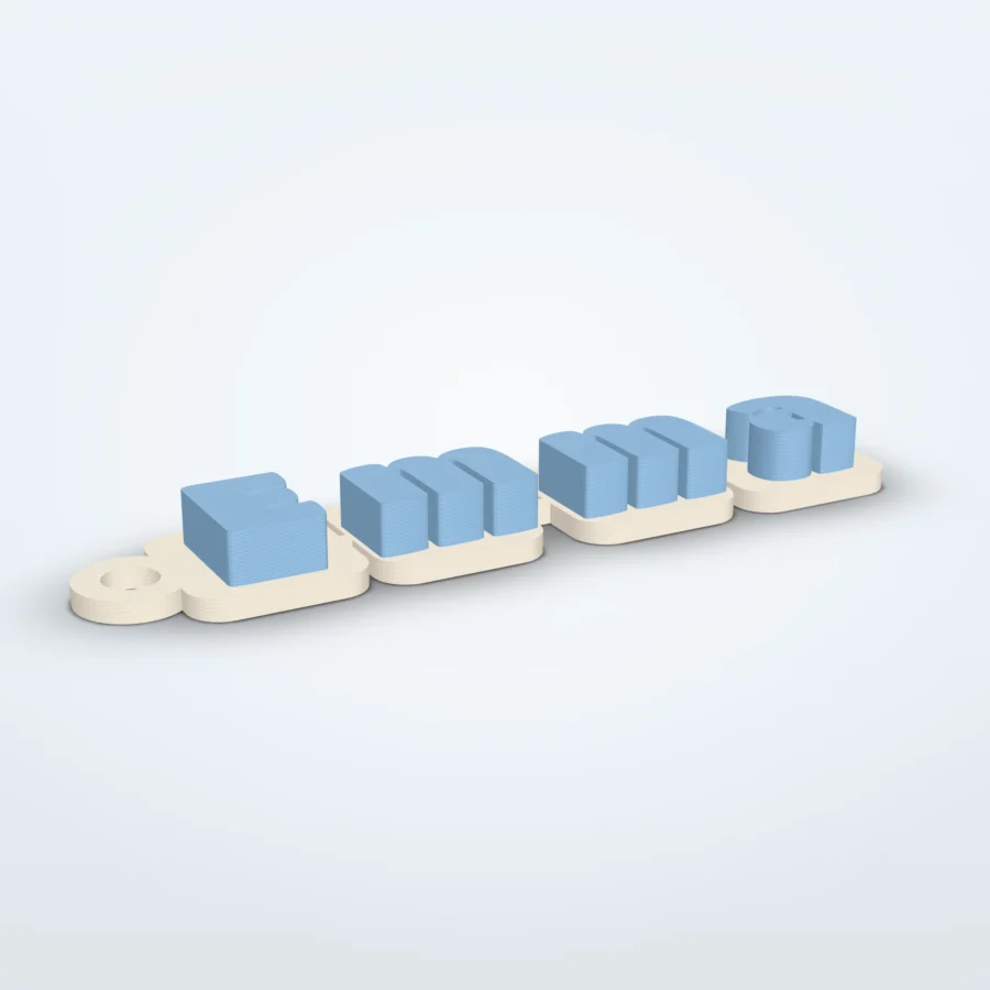 Sleutelhanger met naam in tegeltjes – kleur per letter