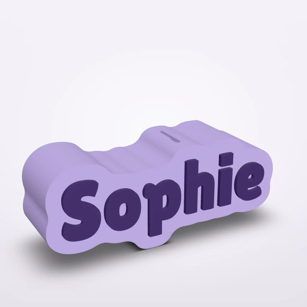 Spaarpot met naam van je kind – bubbelrand, schroefdop