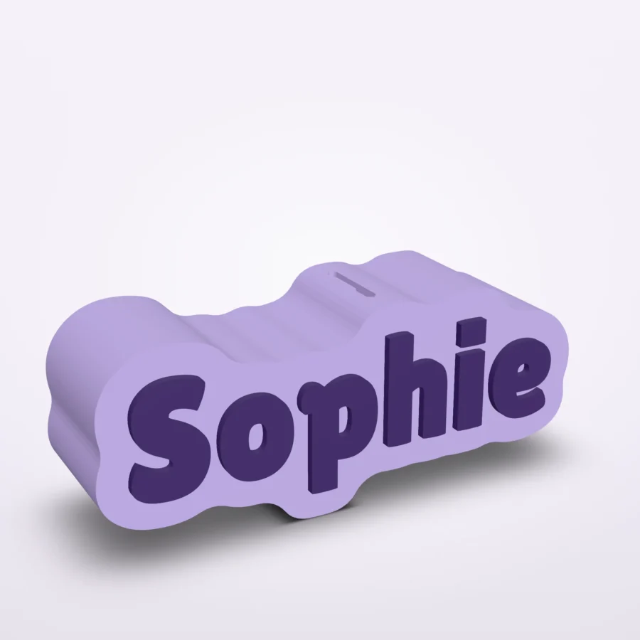 Spaarpot met naam van je kind – bubbelrand, schroefdop