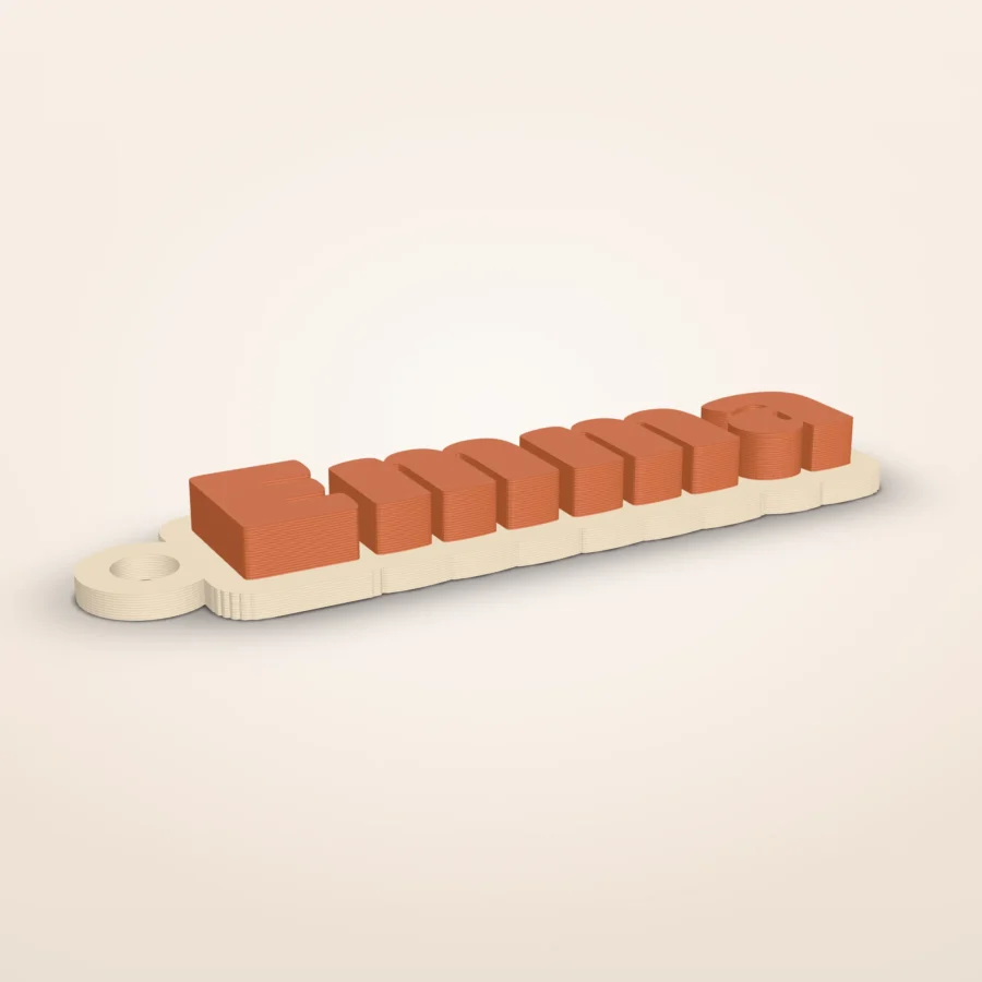 Sleutelhanger met naam ontwerpen in eigen lettertype en kleuren