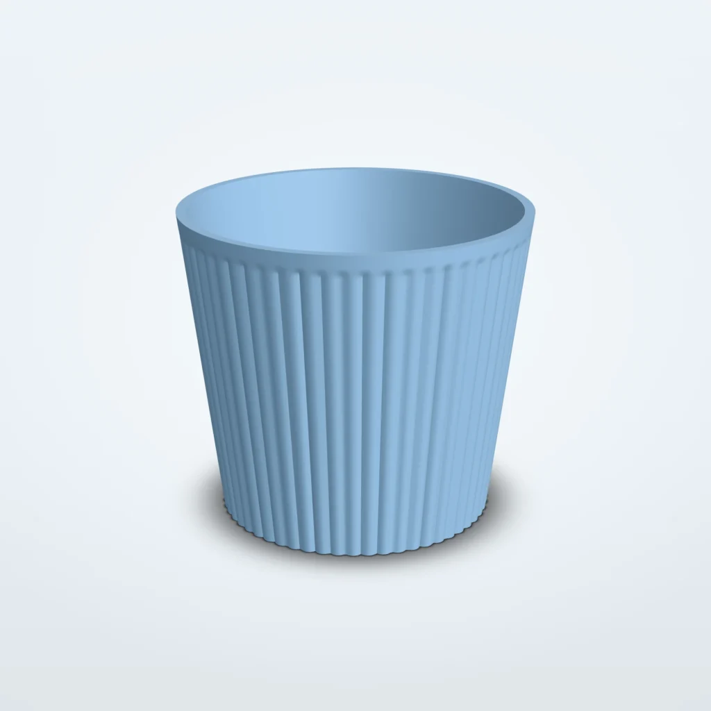Taps toelopende bloempot met textuur – Lind