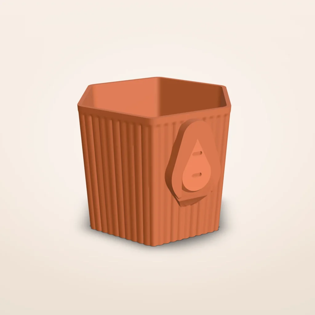 Zeshoekige wandplanter met textuur, voor kweekpot S tot XL – Hei