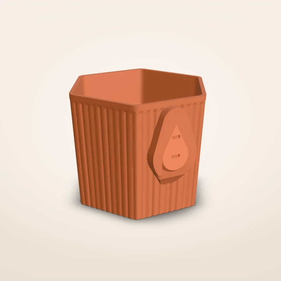 Zeshoekige wandplanter met textuur, voor kweekpot S tot XL – Hei