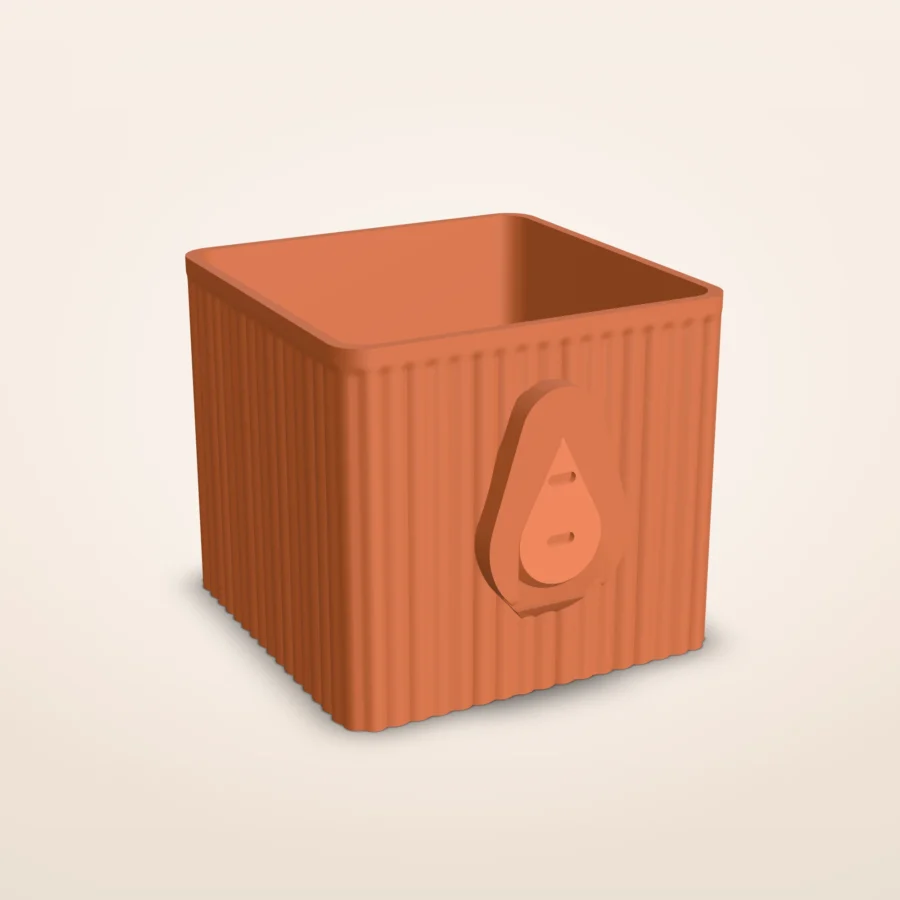 Vierkante wandplanter met textuur, voor kweekpot S tot XL – Veld