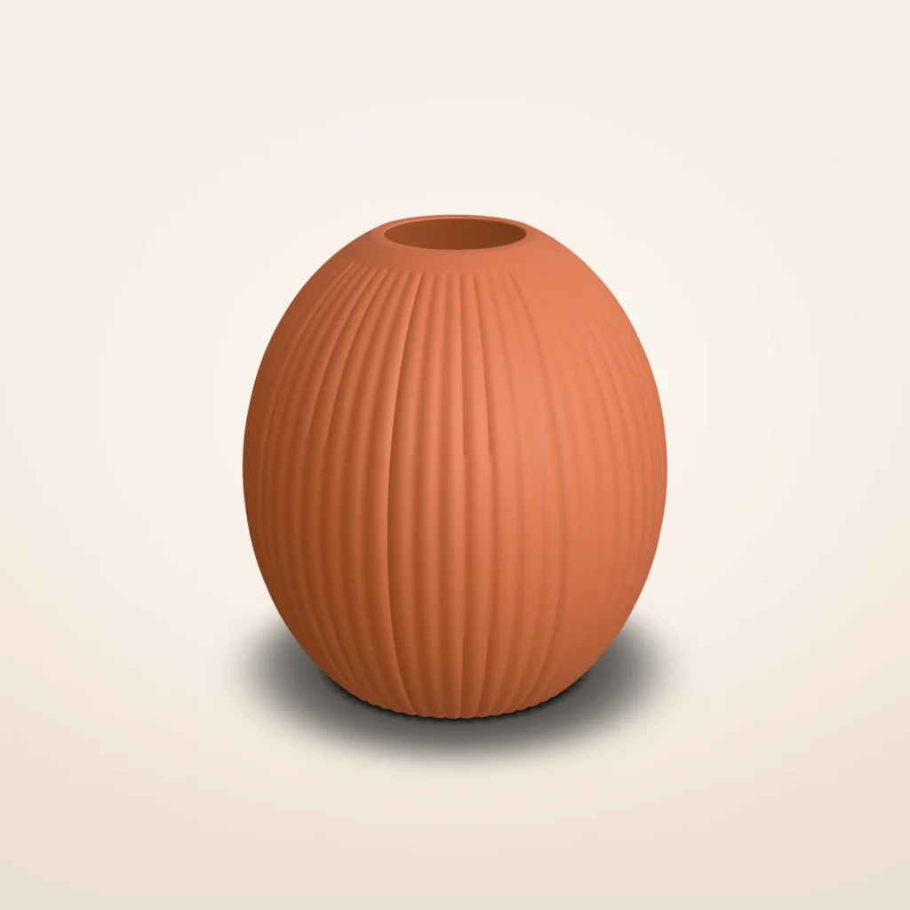 Lage bolle vaas met textuur, 20 tot 30 cm – Lauha