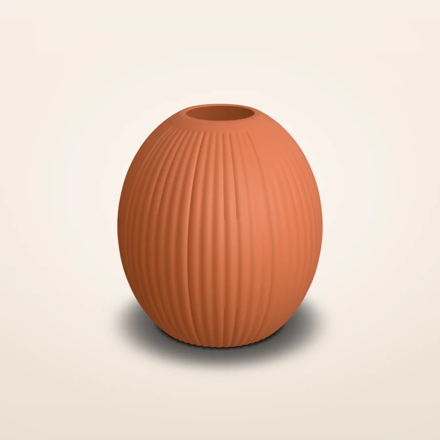 Lage bolle vaas met textuur, 20 tot 30 cm – Lauha