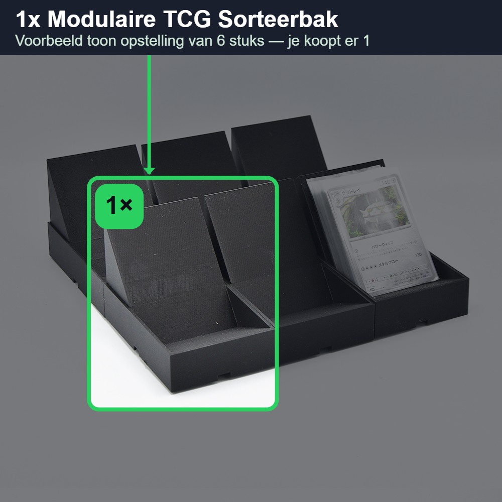 1x Modulaire TCG Sorteerbak – Uitbreidbare Kaartenhouder voor Pokémon & Andere TCG’s (250 kaarten per bak) — what you receive
